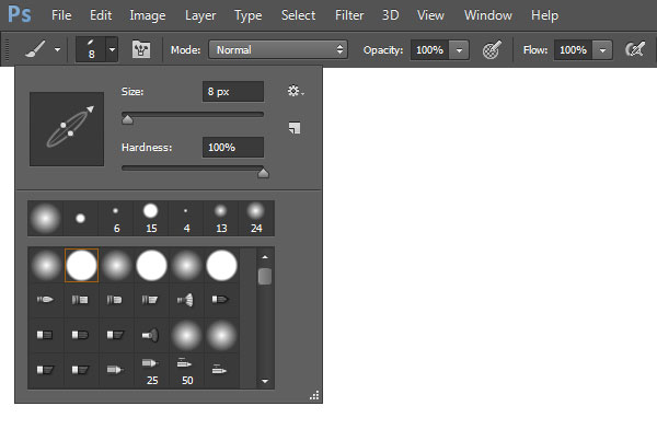 Setting up your customized brush