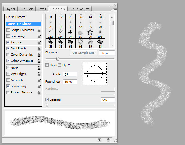 The initial grayscale