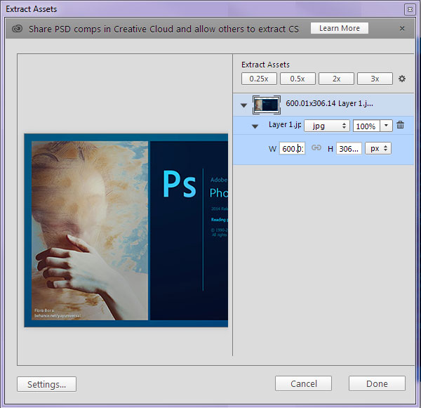 Extract Assets easily in Photoshop CC 20142