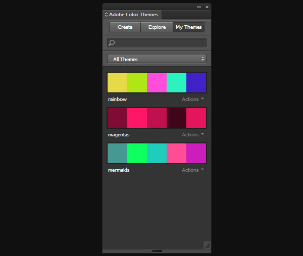 Manage your Adobe Color themes directly from Adobe Applications