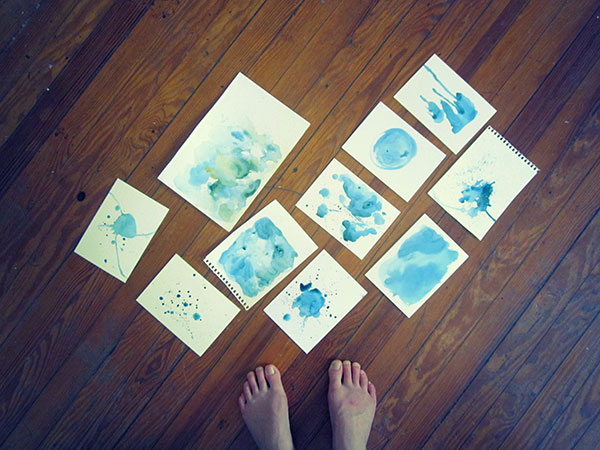 Watercolor elements Anna uses in some of her digital pieces