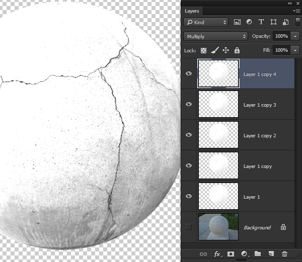 Increase teh cracked appearance by duplicating the layer