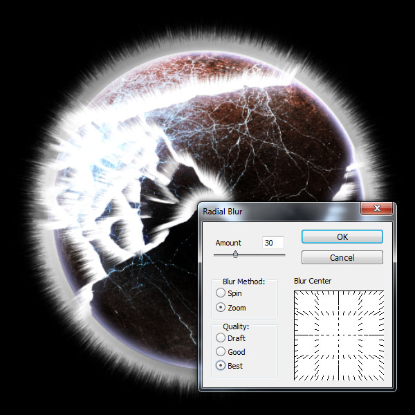 Use Radial Blur set to Zoom to enhance the explosion effect