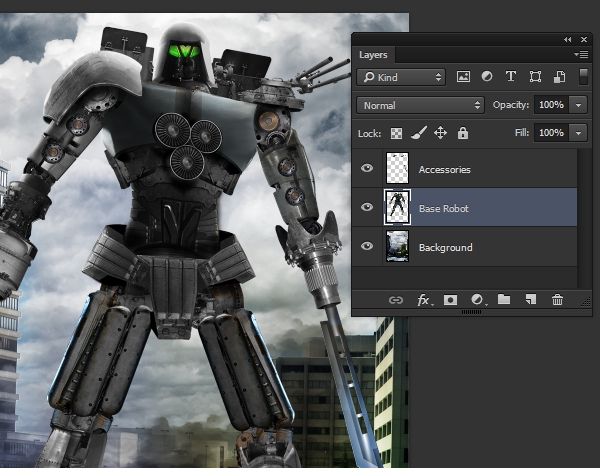 screenshot of starting file with an undamaged giant robot