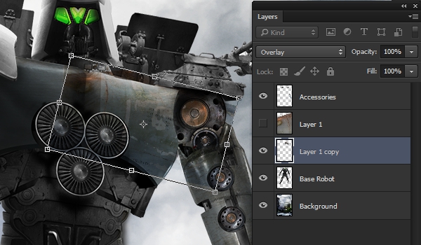 Scaling the texture layer to fit the robot