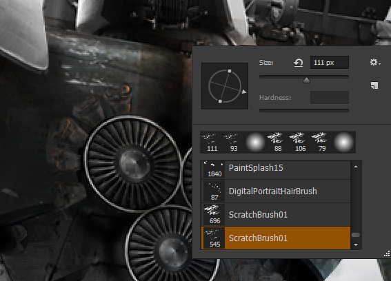 Adjust the brush rotation with the right click menu