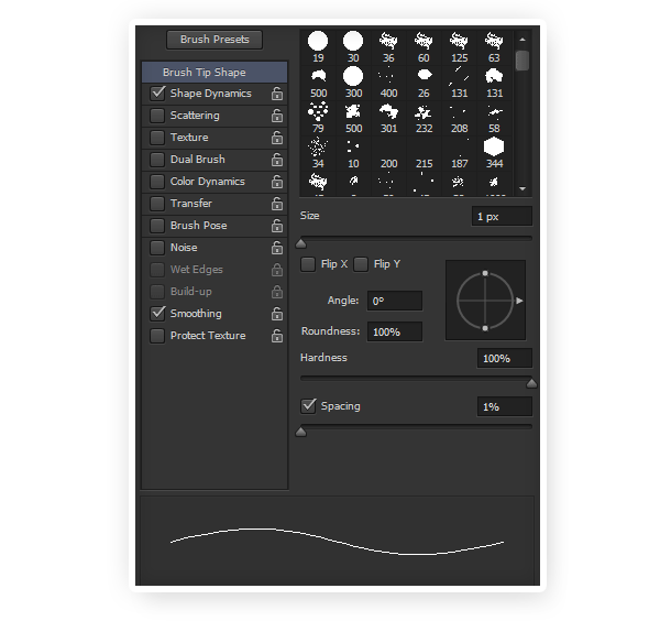 pencil settings