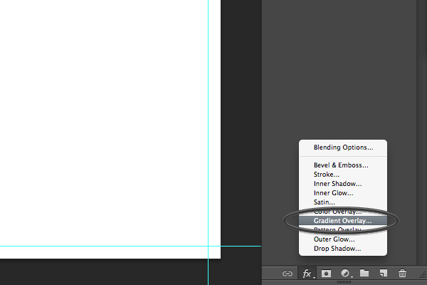 gradient overlay in Photoshop menu