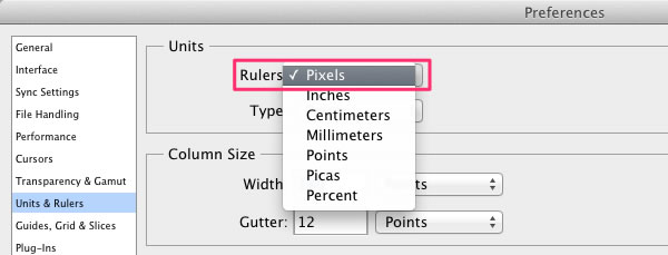 Preferences - Units  Rulers