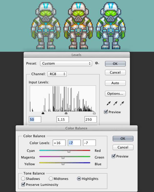 Tuning With Levels and Color Balance