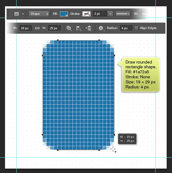 Draw a blue shape