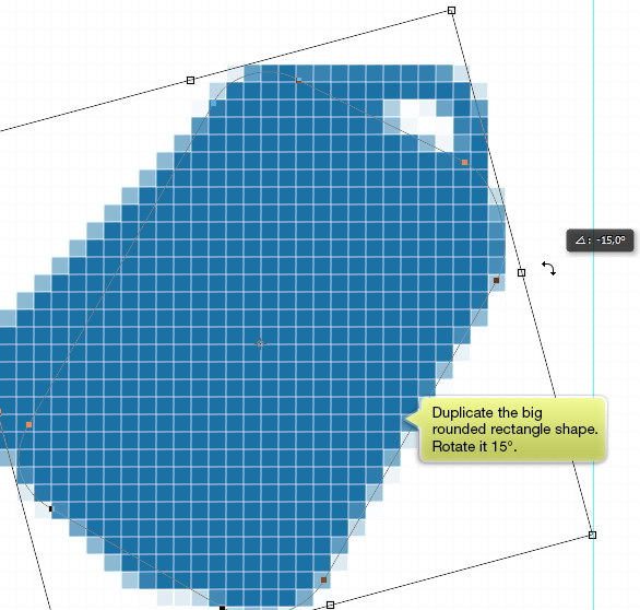 duplicate label shape rotate it 15