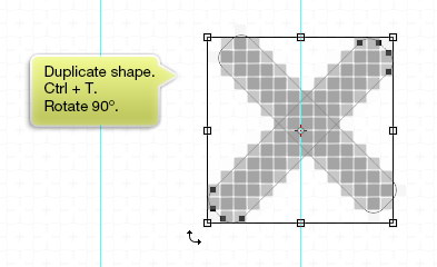 Duplicate shape and rotate it 90