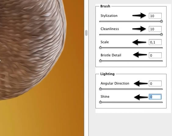 Oil paint filter settings