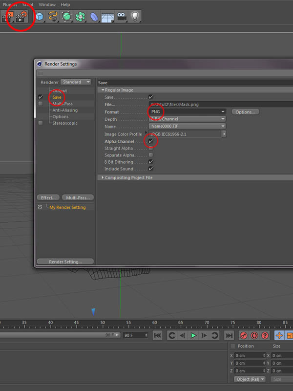 Render Settings Output