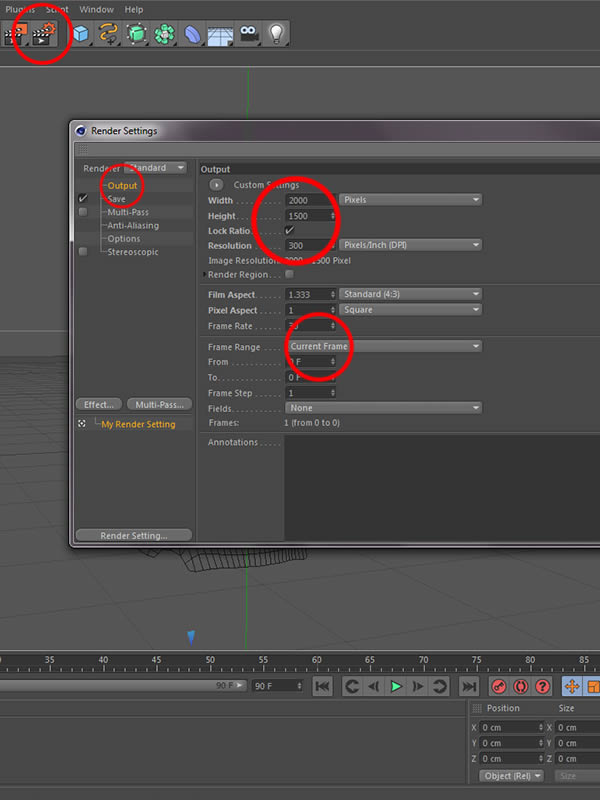 Render Settings Output