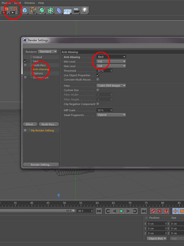 Render Settings Anti-Aliasing