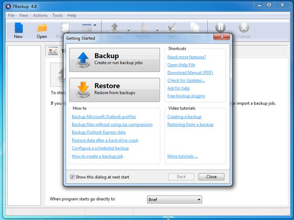 FBackup is free on Windows and is a more traditional backup application whereby you can create backup plans for different projects or destinations, if necessary. 