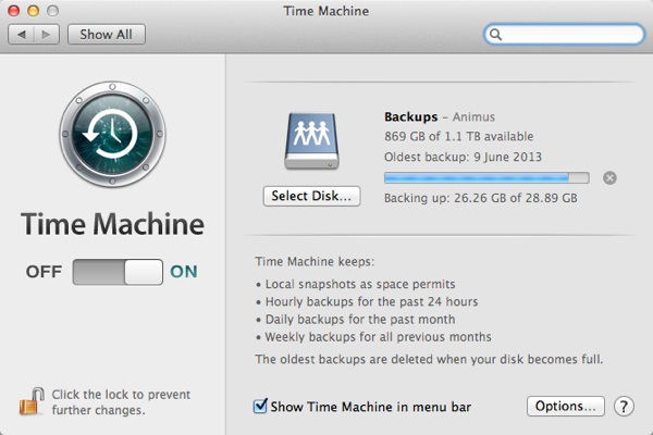 Time Machine's preferences are rather sparse but it's the lack of options that make it a great setup-and-forget backup system.