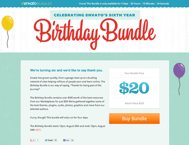 Envato's 2012 Birthday Bundle