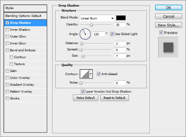 drop shadows in photoshop