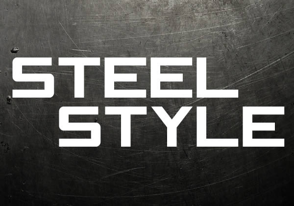 text steel style