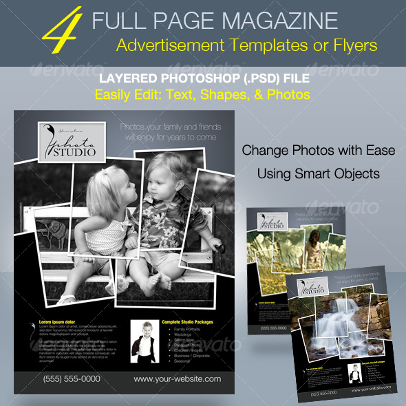 Full Page Magazine Ad or Flyer Templates