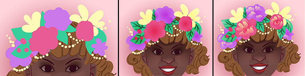 Add details shadows and highlights to the flower crown