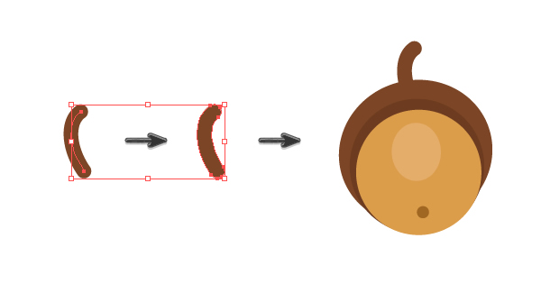 creating the stem of the acorn