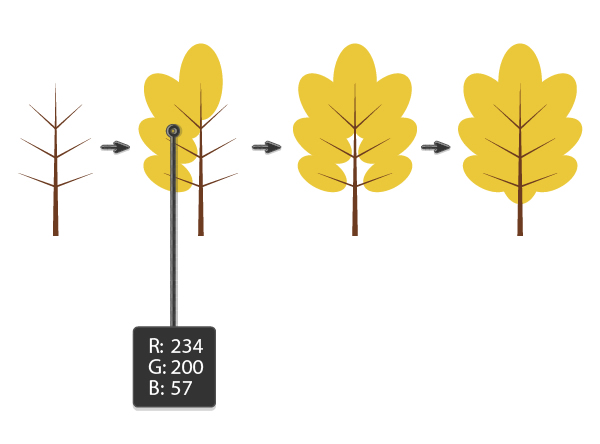 creating the oak leaf