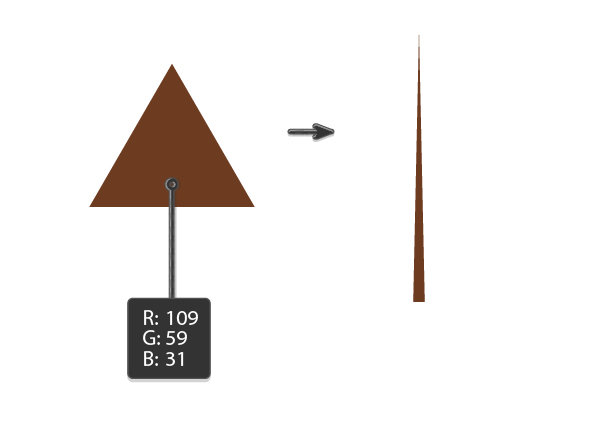 creating the stalk of the oak leaf