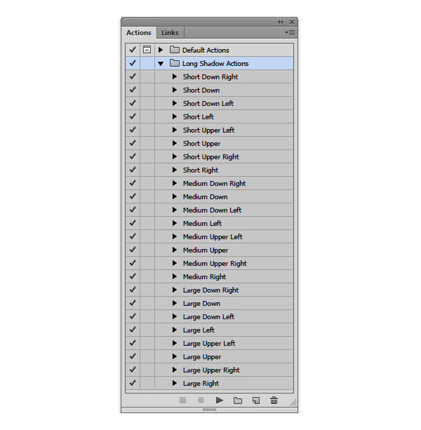 Check out your loaded actions in the action panel