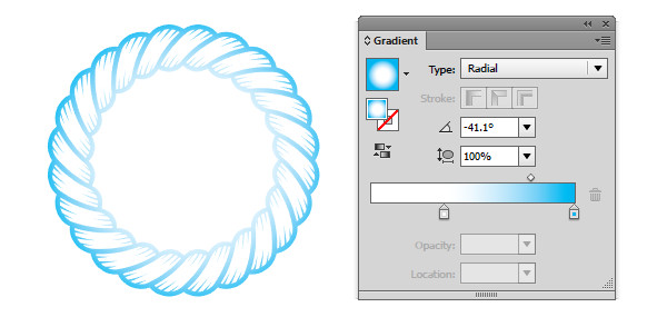 Apply a radial gradient to an expanded object