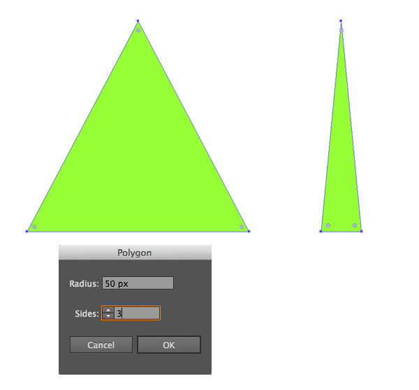 make a triangle with polygon tool