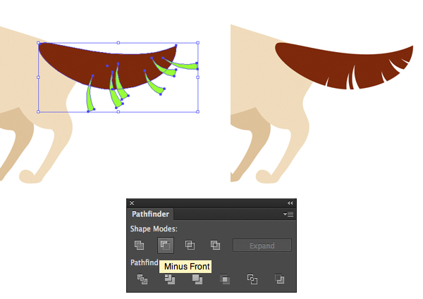 cut out the triangle notches with minus front