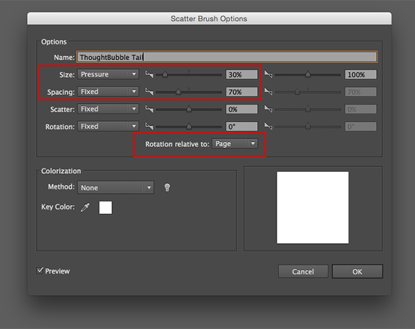 Use Pressure and Spacing settings and have the rotation relative to page