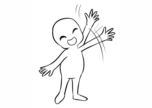 A character waving its arm