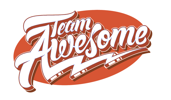 Team Awesome logo created in Adobe Illustrator