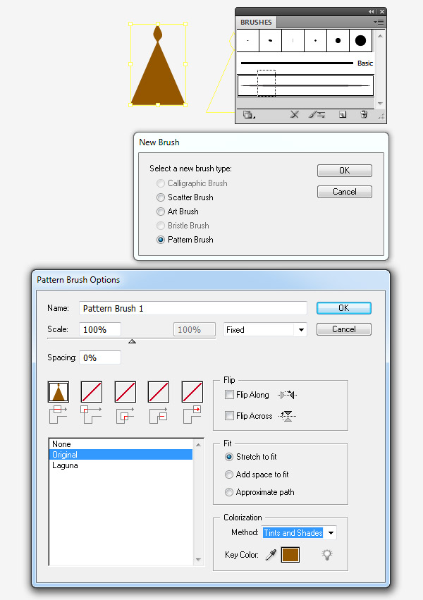 creating of the pattern brush