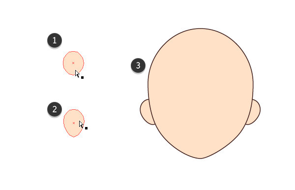 Draw ears and create outlines