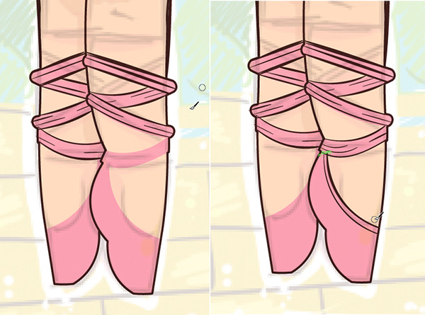 Define the shoes and ribbons