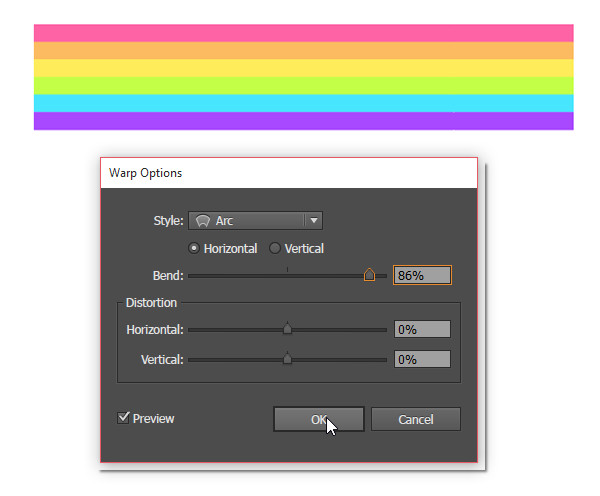 Create a simple rainbow