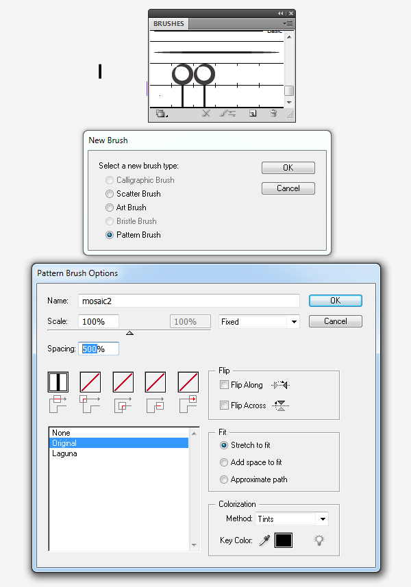 creating of a mosaic pattern brush