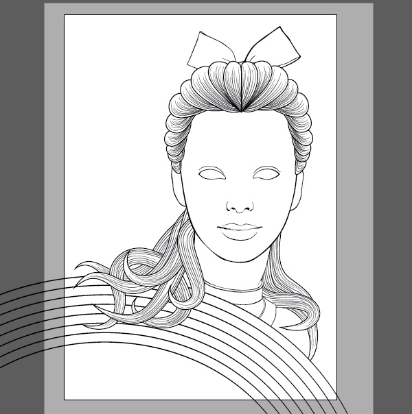 Continue using the hair line art style