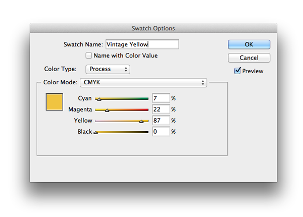 new color swatch yellow