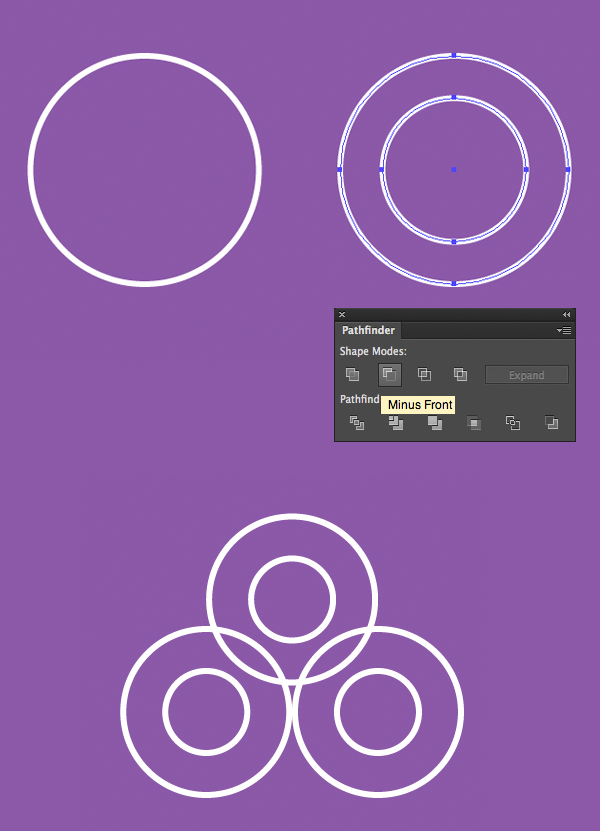 create the top of the key from circles