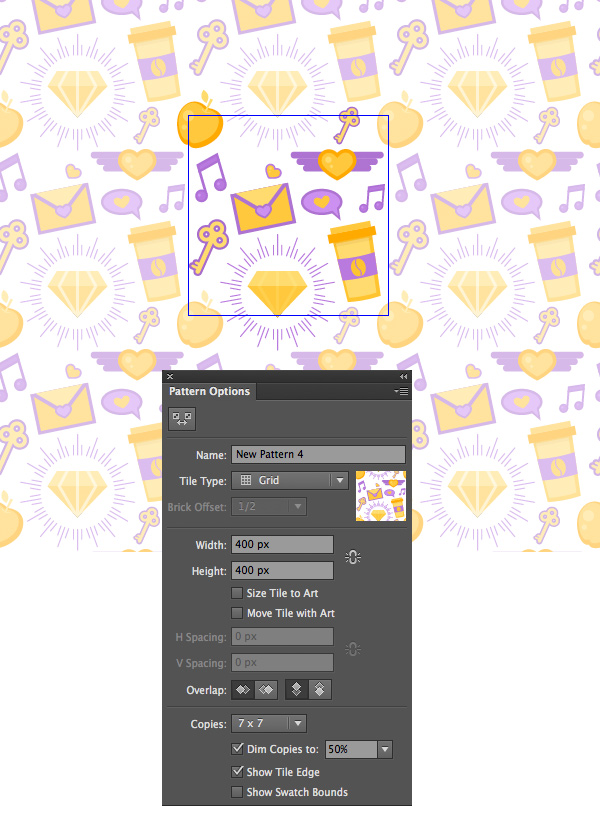 use dimmed copies to edit your pattern