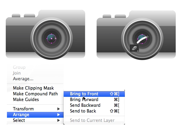 use the eraser tool to divide the shape