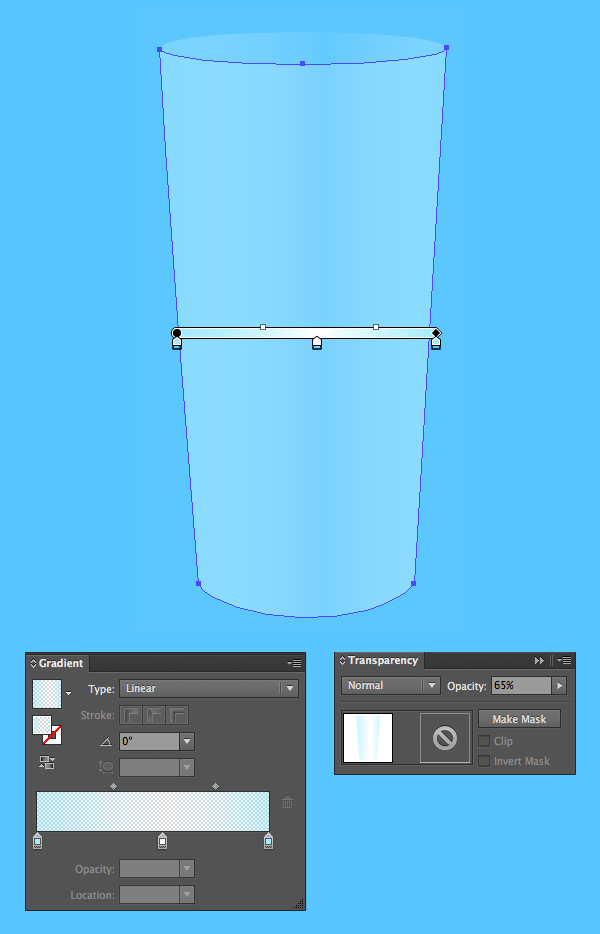 apply the same gradient to the front glass shape