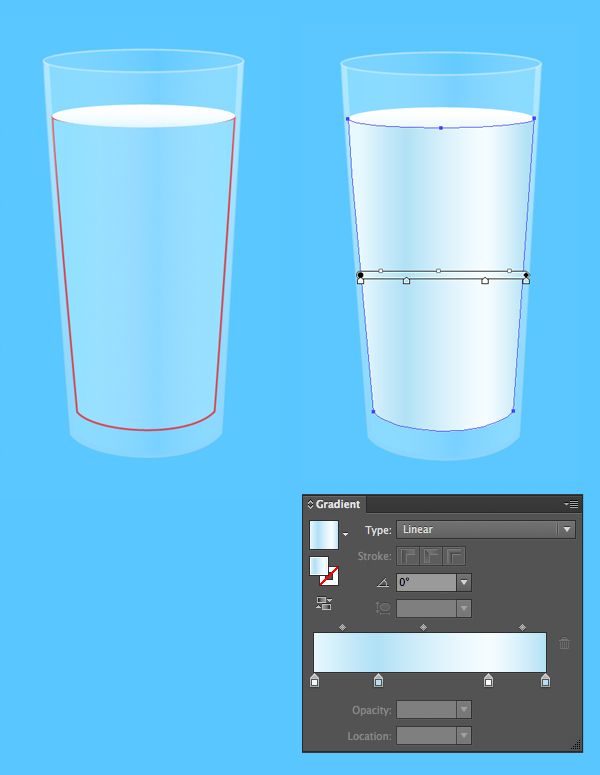 apply linear gradient to the milk surface